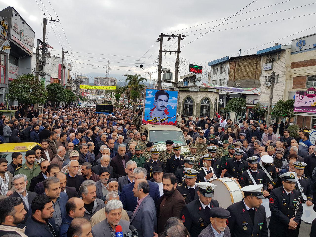 تشییع شهید دفاع مقدس در چالوس