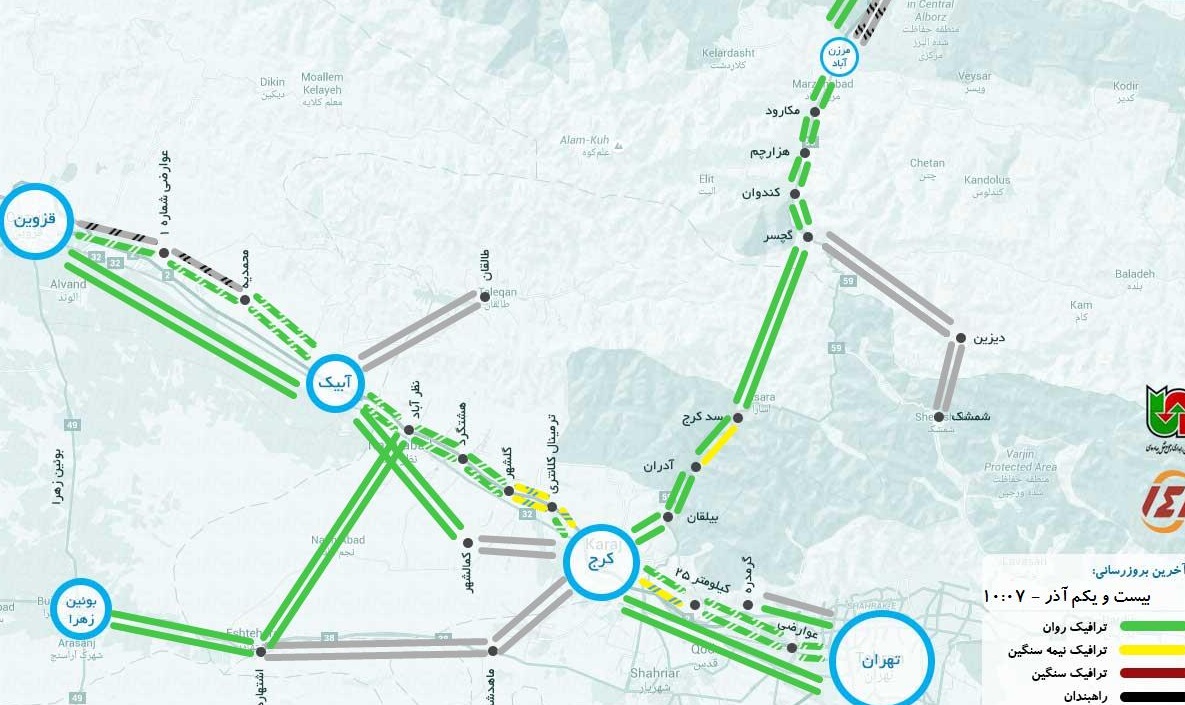 ترافیک نیمه سنگین درجاده چالوس