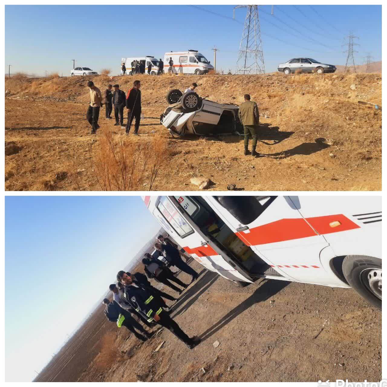 واژگونی سمند در محور ازنا پس از گردنه قاقان واژگونی سمند در محور ازنا پس از گردنه قاقان